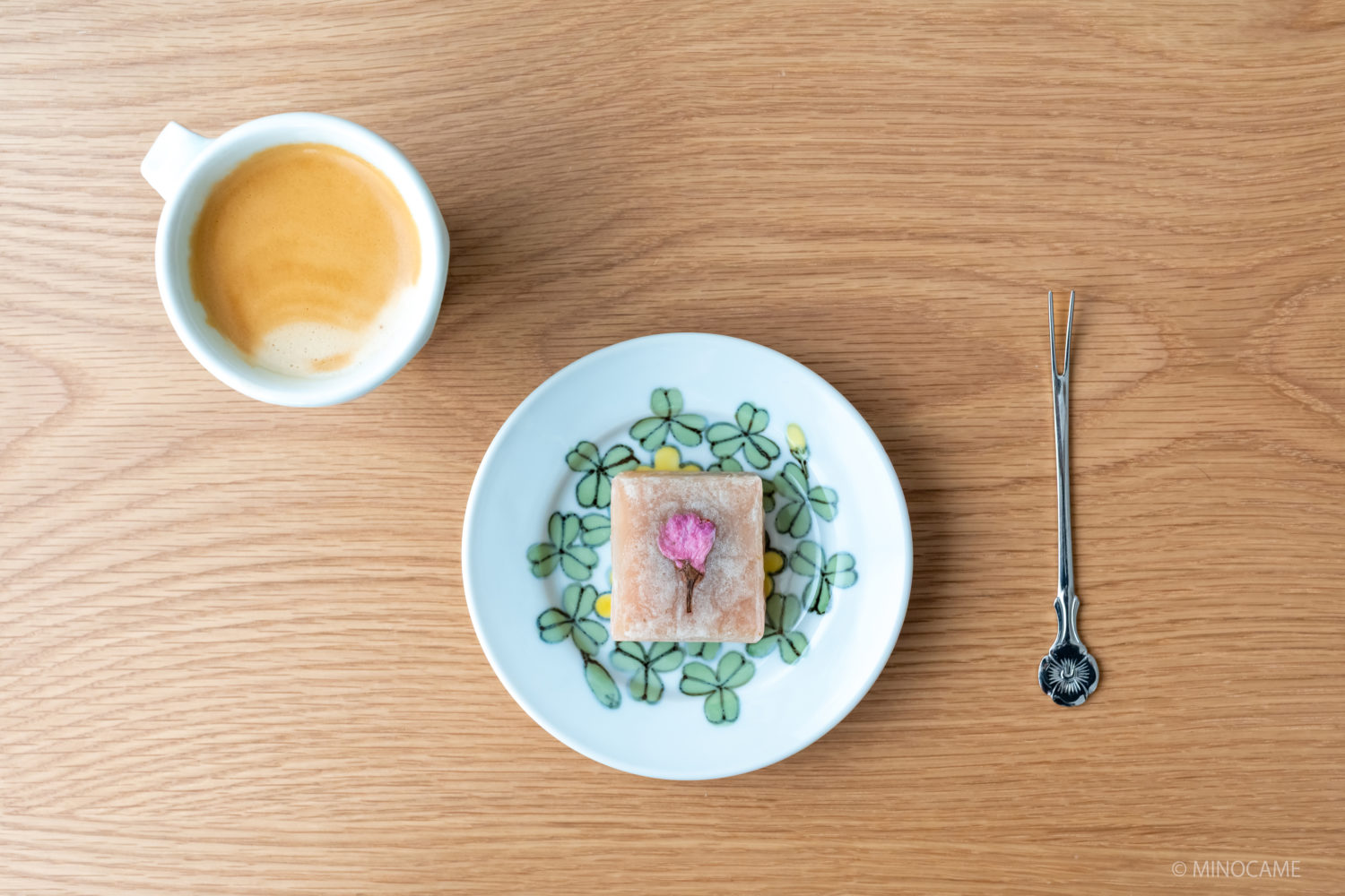Espresso and Sakura Kintsuba of Nakataya